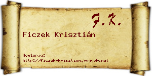 Ficzek Krisztián névjegykártya